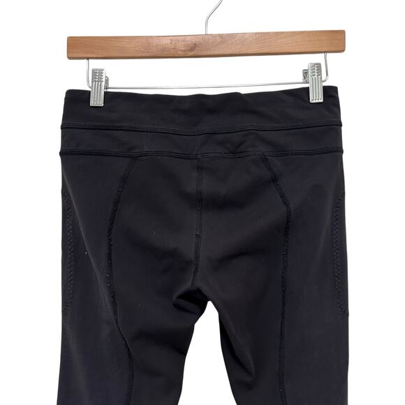 Lululemon Black Mesh Detail Leggings Sz 6 - Picture 7 of 8